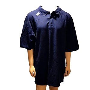 GILDAN mens size 4XL short sleeve polo shirt premium cotton navy blue big & tall